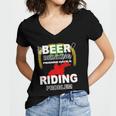 My Beer Drinking Friends Horse Back Riding Problem Women's Jersey Short Sleeve Deep V-Neck Tshirt