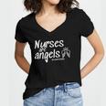 Nurses Are Angels In Comfy Shoes Nurse Gift Women's Jersey Short Sleeve Deep V-Neck Tshirt