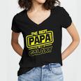Papa The Best In The Galaxy Gift Women's Jersey Short Sleeve Deep V-Neck Tshirt