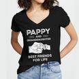 Pappy And Granddaughter Best Friends For Life Matching Women's Jersey Short Sleeve Deep V-Neck Tshirt