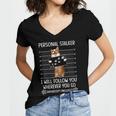 Personal Stalker Corgi V3 Women's Jersey Short Sleeve Deep V-Neck Tshirt