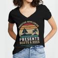 Prestigeworldwide Presentsboats Andhoes Vintage Funny Boating Boating Gifts Women's Jersey Short Sleeve Deep V-Neck Tshirt