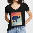 Retro Elephant - Vintage Elephant Distressed Gift Women's Jersey Short Sleeve Deep V-Neck Tshirt