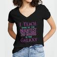 Second Grade Teacher Gift - Space Galaxy Themed Women's Jersey Short Sleeve Deep V-Neck Tshirt