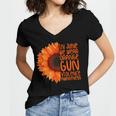 Sunflower In June We Wear Orange Gun Violence Awareness Day Women's Jersey Short Sleeve Deep V-Neck Tshirt