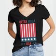 Ultra Maga Usa Women's Jersey Short Sleeve Deep V-Neck Tshirt