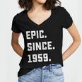 Womens 63Rd Birthday Gift Vintage Epic Since 1959 63 Years Old Women's Jersey Short Sleeve Deep V-Neck Tshirt