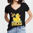 Yellow Rubber Duck Squeaker Duck I Like Ducks Women's Jersey Short Sleeve Deep V-Neck Tshirt