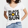 Black Hole Sun Women's Jersey Short Sleeve Deep V-Neck Tshirt