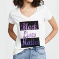 Black Lives Matter Minding My Black Owned Business Women's Jersey Short Sleeve Deep V-Neck Tshirt