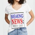 Breaking News - Nobody Cares Women's Jersey Short Sleeve Deep V-Neck Tshirt