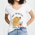 Copy Of Justagirlwholovesgoldenretrievers Women's Jersey Short Sleeve Deep V-Neck Tshirt