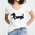 Dachshund Heart Dog Lover Women's Jersey Short Sleeve Deep V-Neck Tshirt