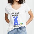 Did Some Bunny Say Easter Women's Jersey Short Sleeve Deep V-Neck Tshirt