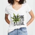 Everything I Want To Do Is Illegal V2 Women's Jersey Short Sleeve Deep V-Neck Tshirt