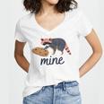 Funny Cookie Raccoon Food Lover Women's Jersey Short Sleeve Deep V-Neck Tshirt