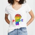 Gay Pride Lgbt For Gays Lesbian Trans Pride Month Women's Jersey Short Sleeve Deep V-Neck Tshirt
