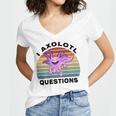 I Axlotl Questions Cute Axlotl V3 Women's Jersey Short Sleeve Deep V-Neck Tshirt