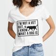 Im Not A Vet But I Know What A Dog Is Transgender Gift Women's Jersey Short Sleeve Deep V-Neck Tshirt