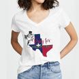 Jesus Pray For Uvalde Texas Protect Texas Not Gun Christian Cross Women's Jersey Short Sleeve Deep V-Neck Tshirt