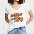 Line Friends Burger & Brown Women's Jersey Short Sleeve Deep V-Neck Tshirt
