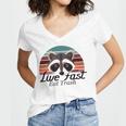 Live Fast Eat Trash 790 Shirt Women's Jersey Short Sleeve Deep V-Neck Tshirt