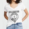 Mackay Family Crest Tee Clan Badge Surname Coat Of Arms Women's Jersey Short Sleeve Deep V-Neck Tshirt