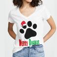 Merry Dogmas Women's Jersey Short Sleeve Deep V-Neck Tshirt