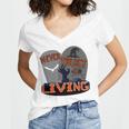 Never Trust The Living Women's Jersey Short Sleeve Deep V-Neck Tshirt