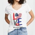 Oncology Nurse Rn 4Th Of July Independence Day American Flag Women's Jersey Short Sleeve Deep V-Neck Tshirt