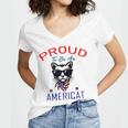 Proud To Be An Americat 808 Shirt Women's Jersey Short Sleeve Deep V-Neck Tshirt