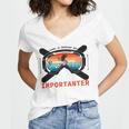 School Is Important But Skiing Is Importanter Women's Jersey Short Sleeve Deep V-Neck Tshirt