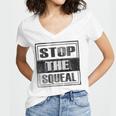 Stop The Squeal - Trump Lost Get On With Running The Country Women's Jersey Short Sleeve Deep V-Neck Tshirt