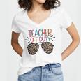 Teacher Off Duty Teacher Mode Off Summer Last Day Of School Women's Jersey Short Sleeve Deep V-Neck Tshirt