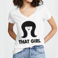 That Girl Women's Jersey Short Sleeve Deep V-Neck Tshirt