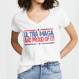 Ultra Maga And Proud Of It V14 Women's Jersey Short Sleeve Deep V-Neck Tshirt