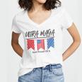 Ultra Maga And Proud Of It V15 Women's Jersey Short Sleeve Deep V-Neck Tshirt