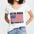 Ultra Maga And Proud Of It V23 Women's Jersey Short Sleeve Deep V-Neck Tshirt