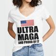 Ultra Maga And Proud Of It V8 Women's Jersey Short Sleeve Deep V-Neck Tshirt