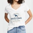 Vintage Style Retro Soft Coated Wheaten Terrier Raglan Baseball Tee Women's Jersey Short Sleeve Deep V-Neck Tshirt