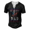 4Th Of July American Flag Dad Men's Henley T-Shirt Black