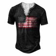 4Th Of July American Flag Vintage Usa Men Women Patriotic Men's Henley T-Shirt Black