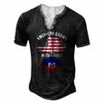 American Grown With Haitian Roots Usa Haiti Flag Men's Henley T-Shirt Black