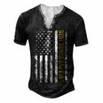 Best Bonus Dad Ever With Us American Flag Men's Henley Button-Down 3D Print T-shirt Black