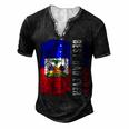 Best Haitian Dad Ever Haiti Daddy Fathers Day Men's Henley Button-Down 3D Print T-shirt Black