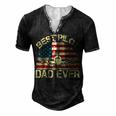 Best Pilot Dad Ever Fathers Day American Flag 4Th Of July Men's Henley T-Shirt Black