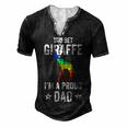 Mens You Bet Giraffe Im A Proud Dad Lgbt Rainbow Men's Henley T-Shirt Black