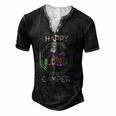 Camper Tee Happy Camping Lover Camp Vacation Men's Henley T-Shirt Black