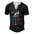 Daddio Of The Patio Usa Flag Patriotic Bbq Dad 4Th Of July Men's Henley T-Shirt Black