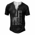 Mens Daddy American Flag Fathers Day Patriotic Usa 4Th Of July Men's Henley T-Shirt Black